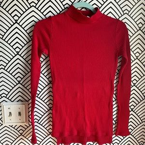 Vintage mock neck rib shirt Arizona jean co red size small y2k skinny fit